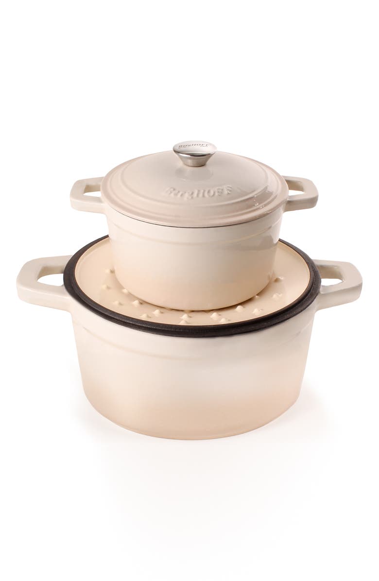 BergHOFF Neo Enameled Cast Iron 4-Piece Set, Alternate, color, White