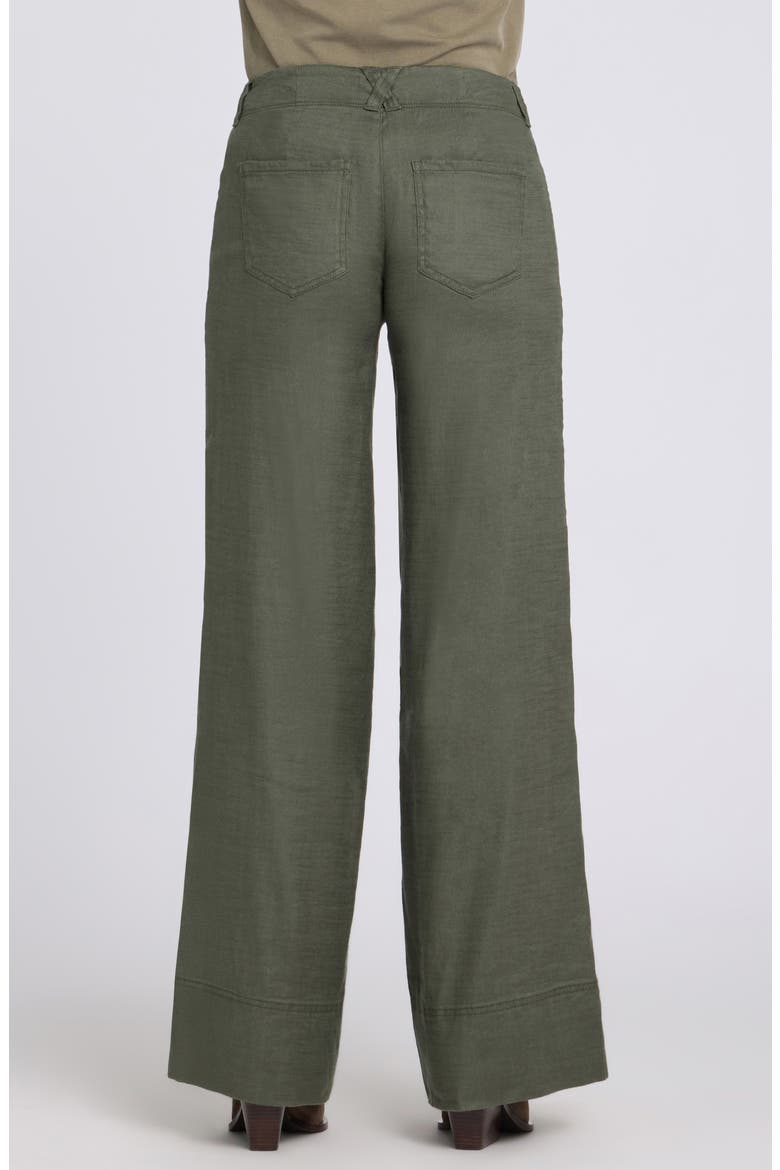 Linen Blend Wide Leg Pants, Alternate, color, DESERT GREEN