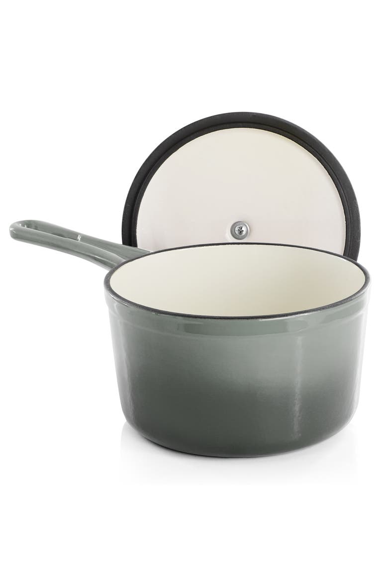 2 Quart Enameled Cast Iron Sauce Pan, Alternate, color, Gray