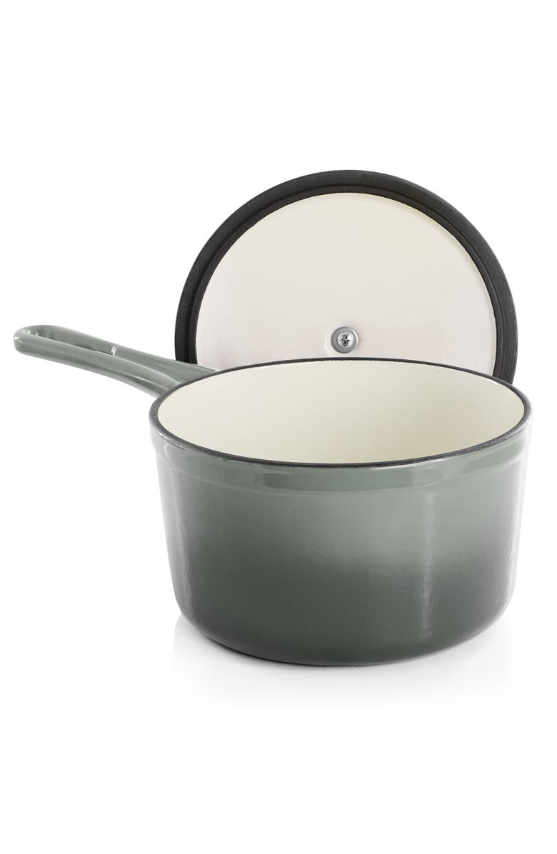 Megachef 2 Quart Enameled Cast Iron Sauce Pan, Alternate, color, Gray