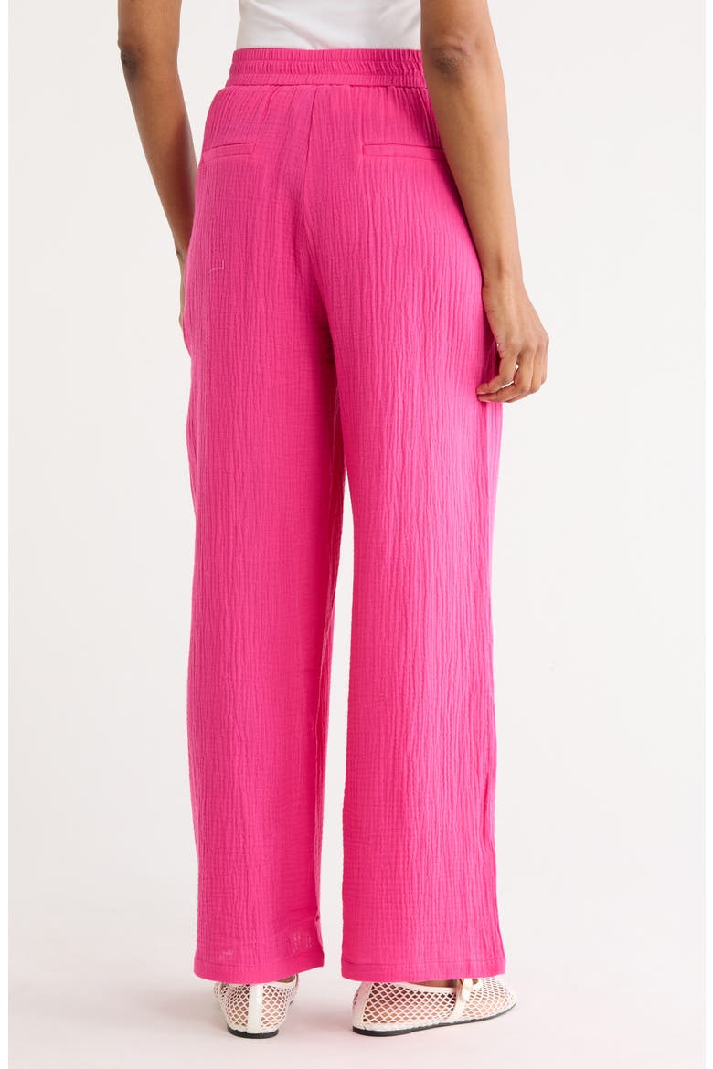 Aymie Cotton Gauze Pull-On Pants, Alternate, color, FUCHSIA