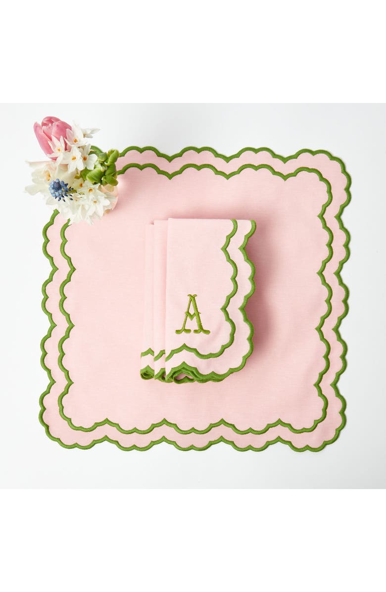 Mrs. Alice Pink & Green Lily Napkins, Main, color, Pink