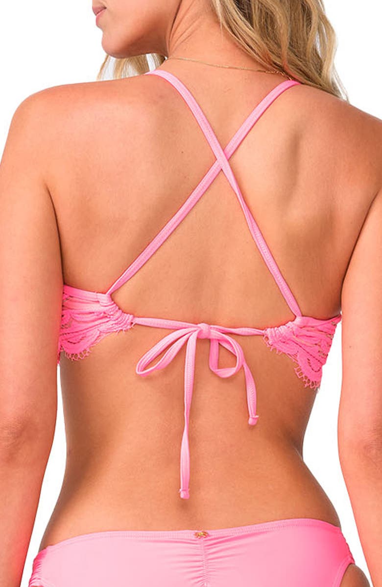 PQ SWIM Lace Bikini Top, Alternate, color, Tulip