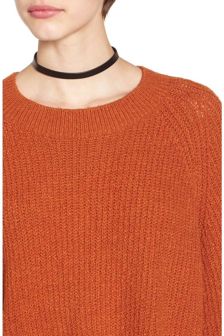 Knit Bell Sleeve Pullover, Alternate, color, RUST CIDER