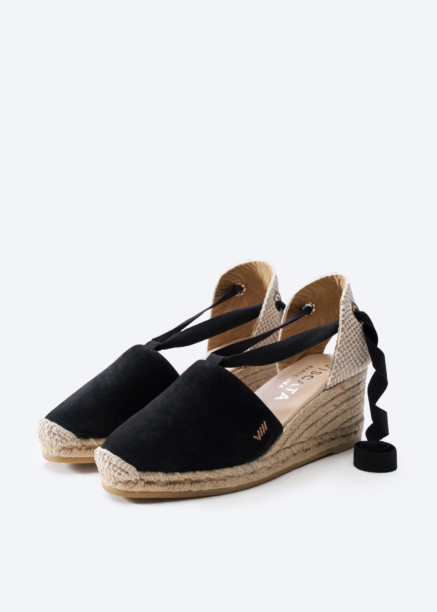 VISCATA Fosca Suede Espadrille Wedges, Alternate, color, Black