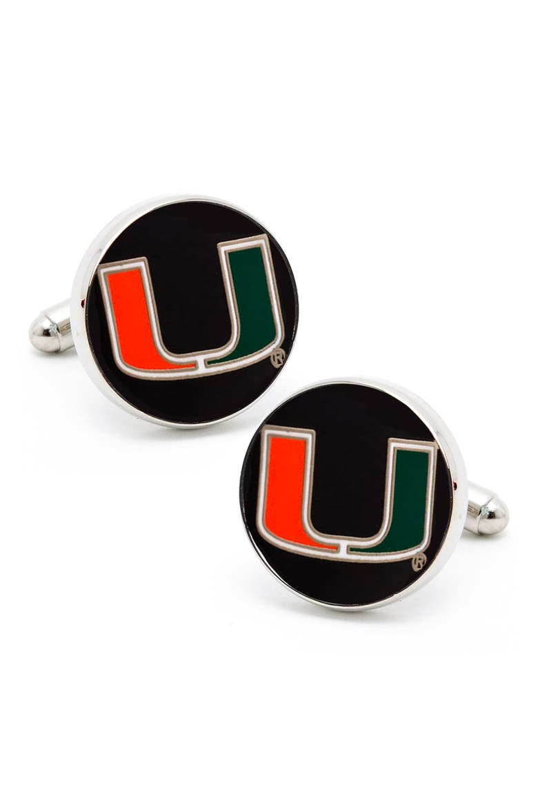 'Miami Hurricanes' Cuff Links, Main, color, MIAMI HURRICANES