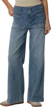 KUT from the Kloth Meg Patch Pocket High Waist Ankle Wide Leg Jeans