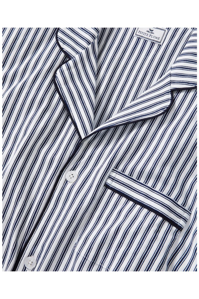 French Ticking Short Set, Alternate, color, NAVY