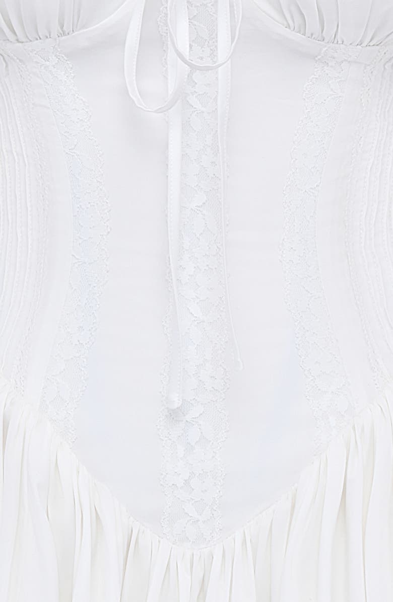 HOUSE OF CB Pintuck Lace Trim Babydoll Dress, Alternate, color, White