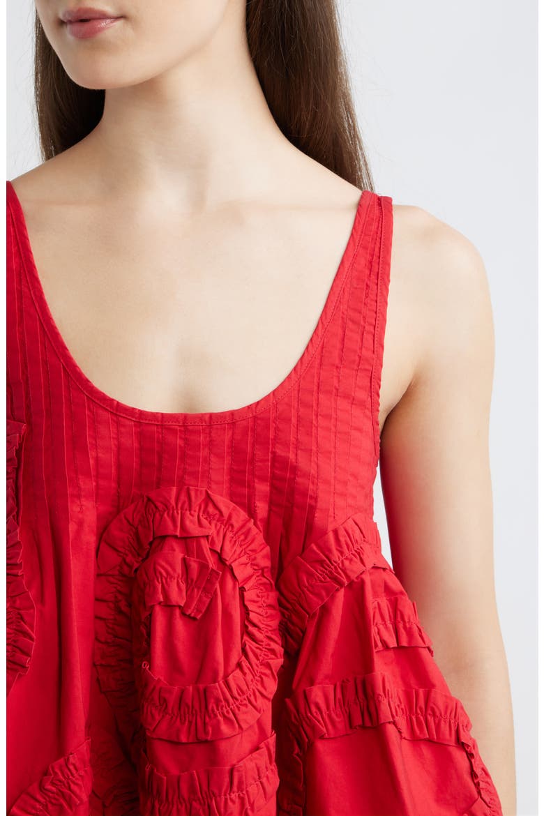 Stella Ruffle Flounce Organic Cotton Tank, Alternate, color, RED