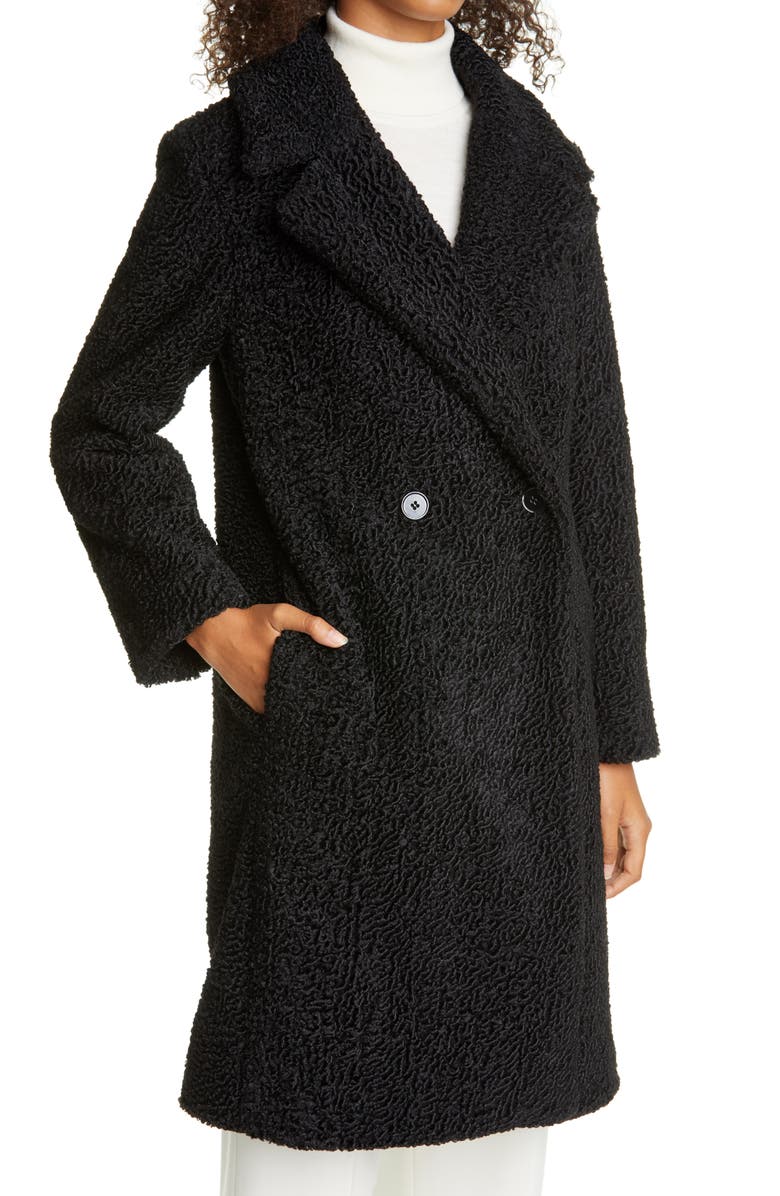 Club Monaco Astrakhan Faux Fur Coat, Alternate, color,