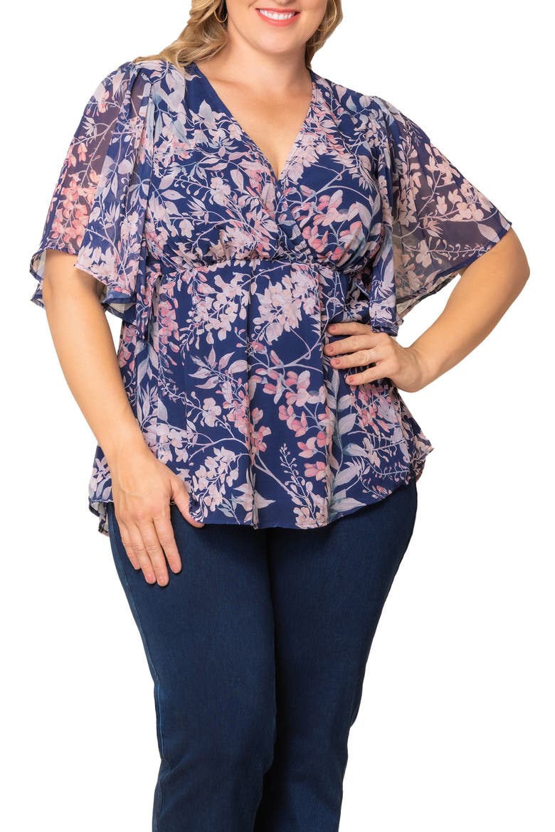 Seaside Serenade Top, Main, color, NAVY WISTERIA BLOOMS