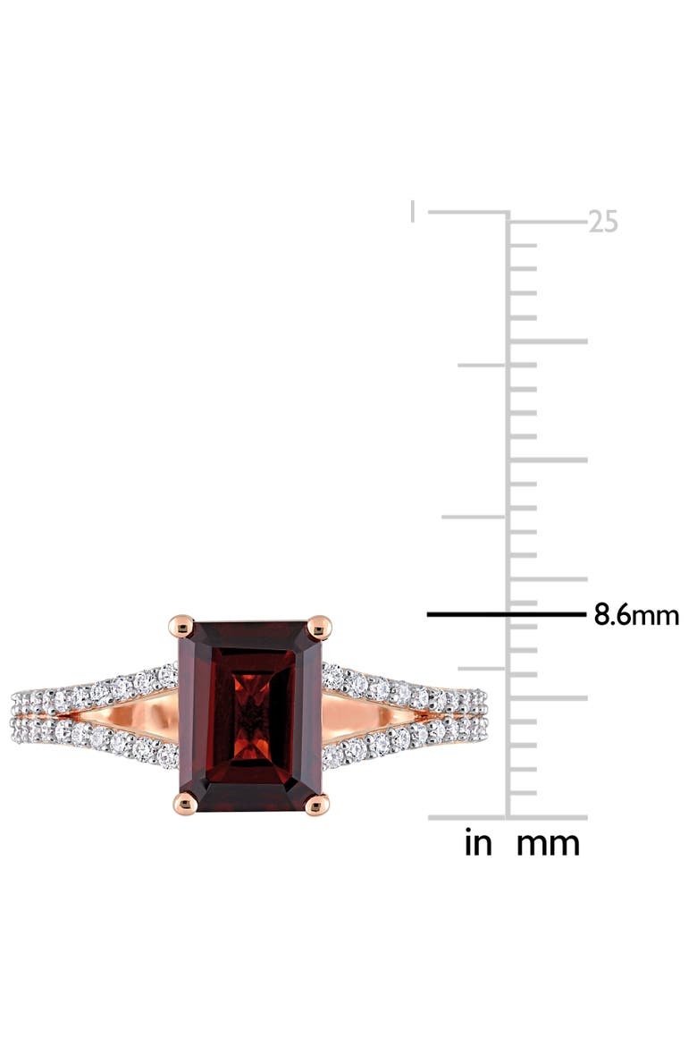 Garnet & Diamond Split Shank Ring 14k, Alternate, color, Garnet