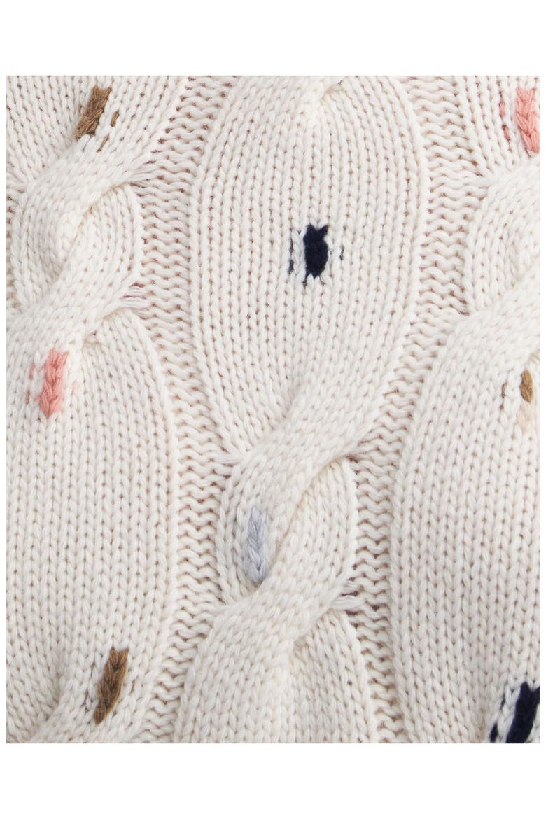 Fleur Cable Wool Blend Mock Neck Sweater, Alternate, color, ECRU BEIGE