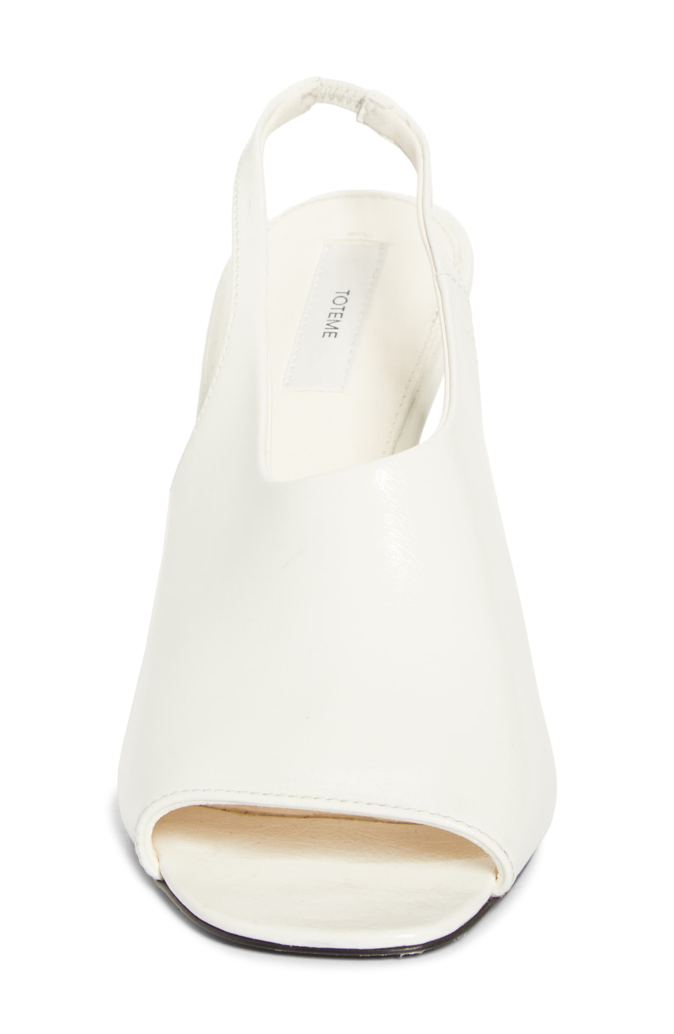 TOTEME Contoured Peep Toe Slingback Sandal, Alternate, color, White