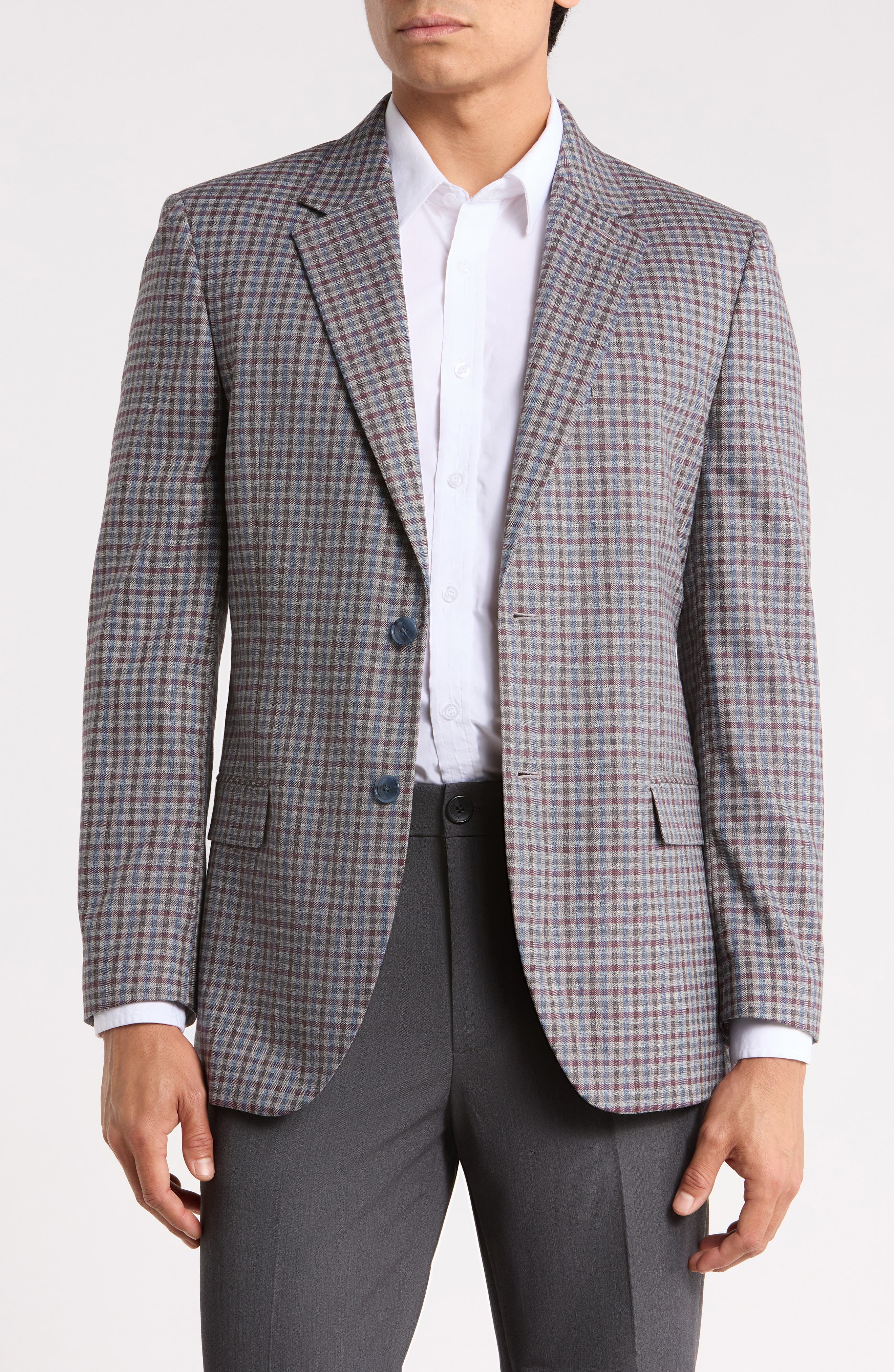 Check Two-Button Sport Coat