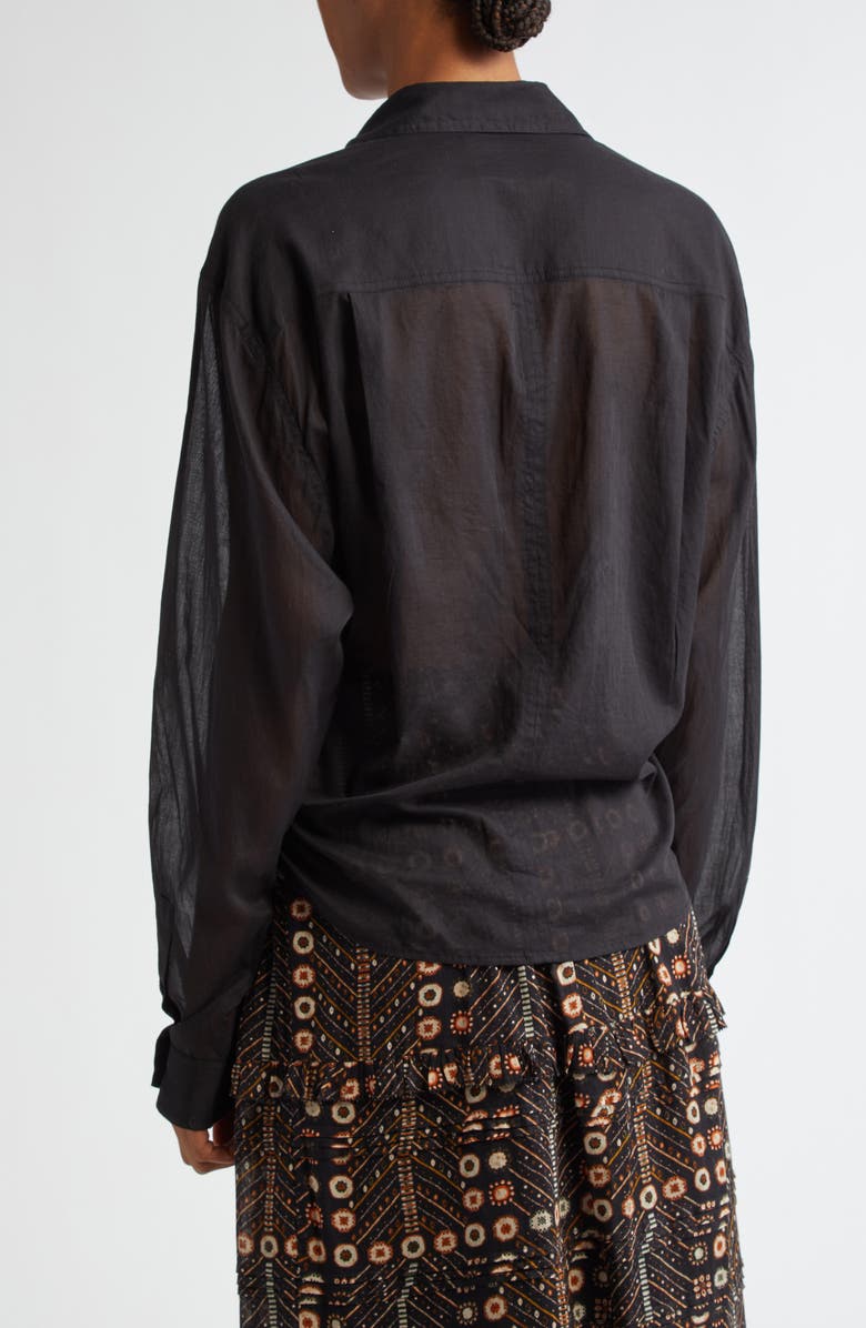 Isabel Marant Étoile Nath High-Low Button-Up Shirt, Alternate, color,