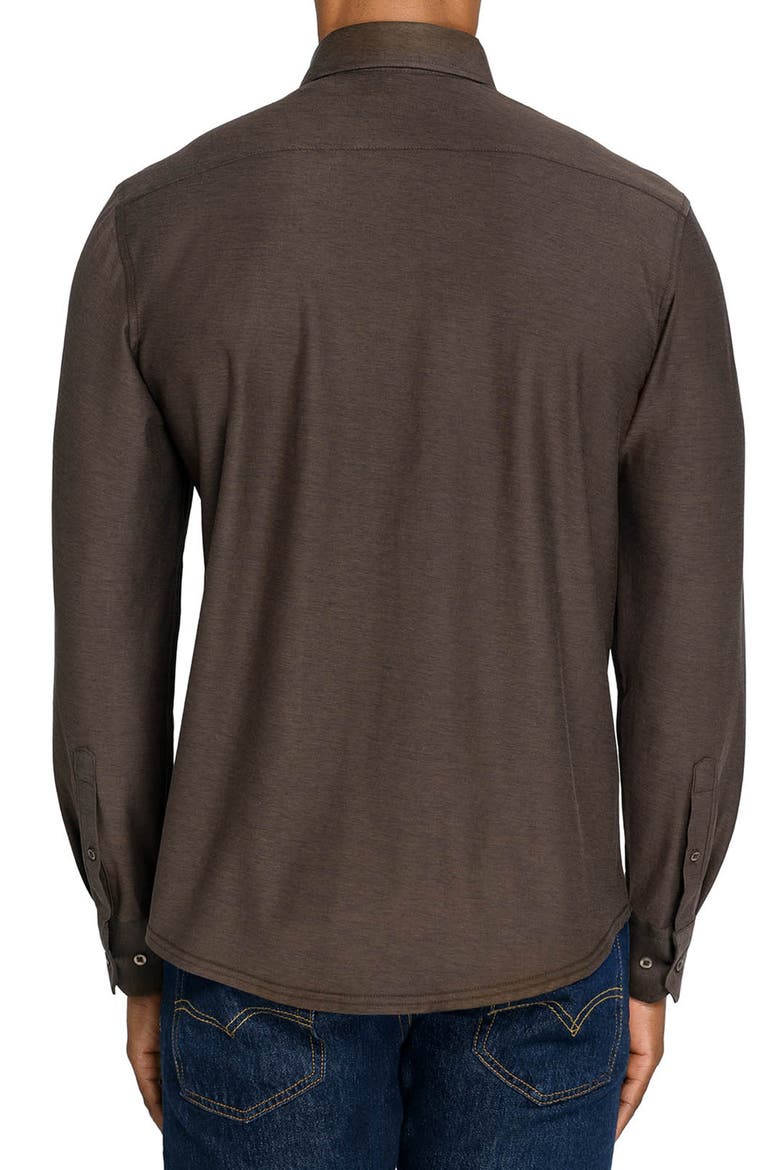 Solid Mapleton Luxe Cross Dyed Long Sleeve Shirt, Alternate, color, BROWN