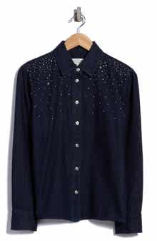 Denise Embellished Cotton Denim Shirt