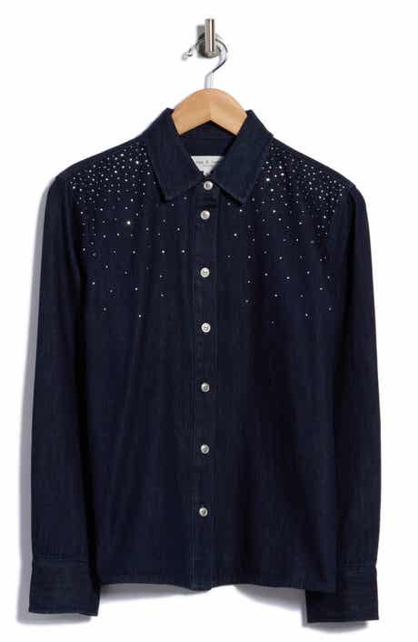 Denise Embellished Cotton Denim Shirt