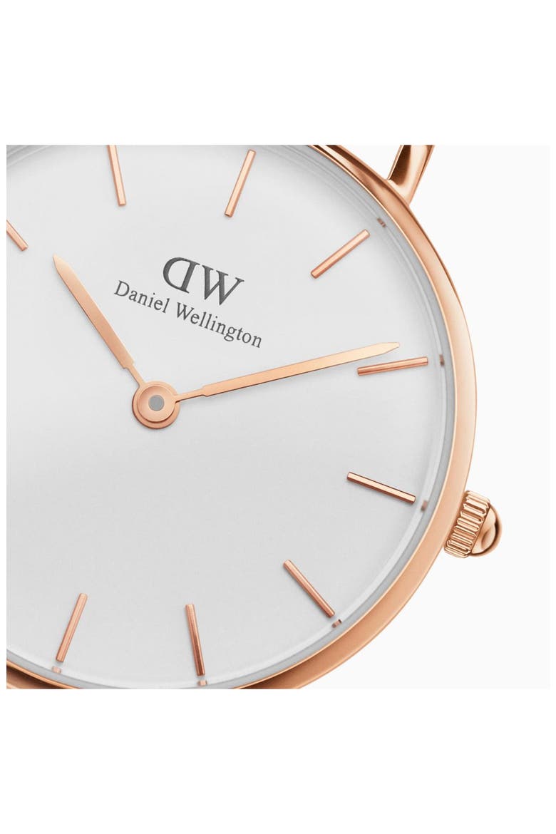 Classic Petite Mesh Strap Watch, 28mm, Alternate, color, BLACK/ ROSE GOLD