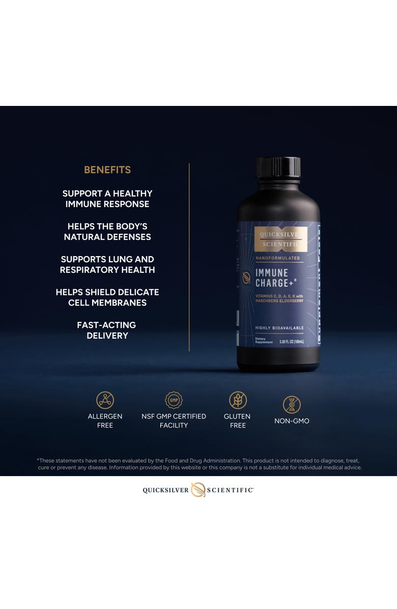 Quicksilver Scientific Immune Charge Supplement with Elderberry and  Vitamins A C D3, Alternate, color, NO COLOR