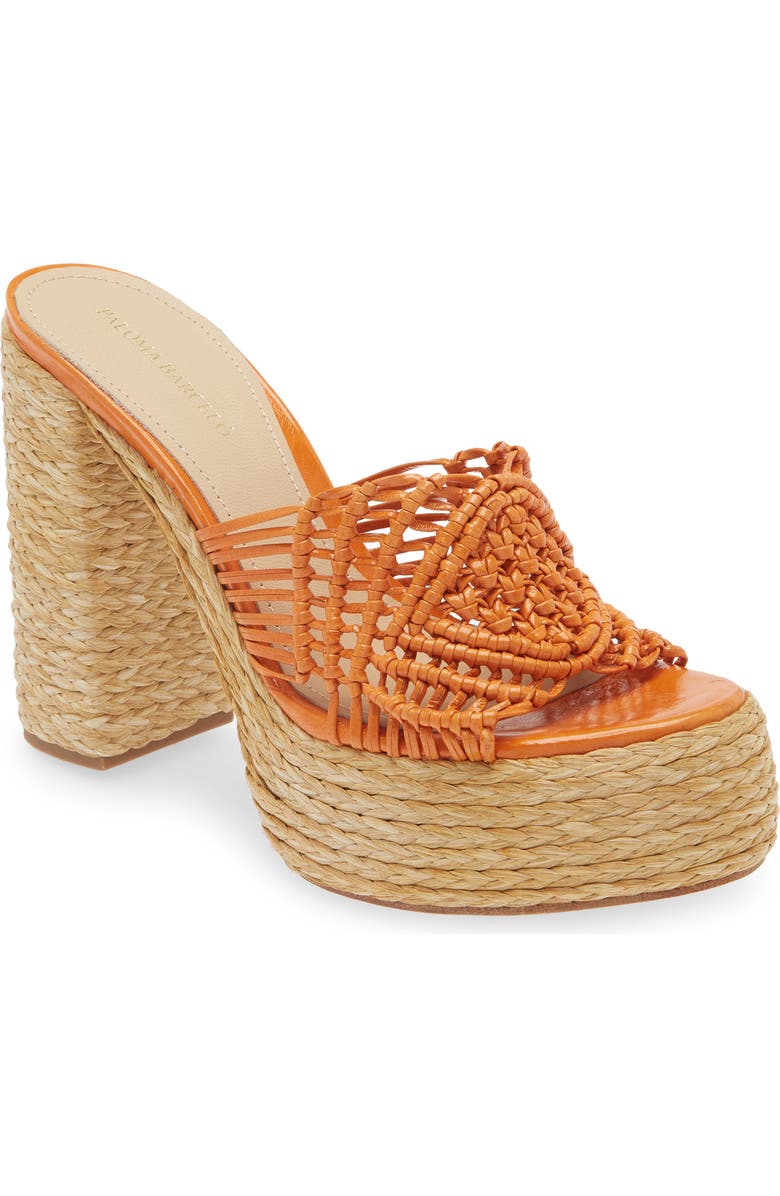 Paloma Barcelo Susana Platform Slide Sandal, Main, color, Orange