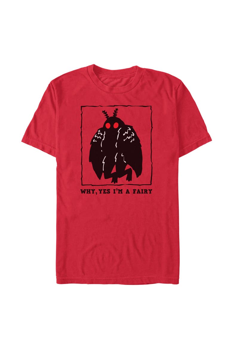 Men's Lost Gods Mothman Fairy Art  Graphic T-Shirt, Main, color, Red