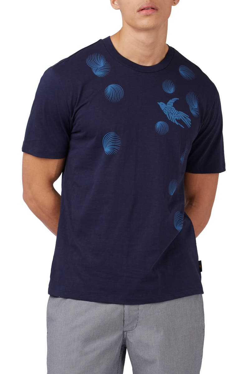 Ben Sherman Geo Bird Print Organic Cotton Graphic T-Shirt, Main, color, 