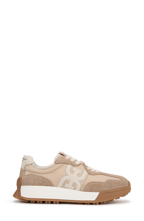 Sam Edelman Langley Lace Up Sneaker Tan Mesh Suede In Multi