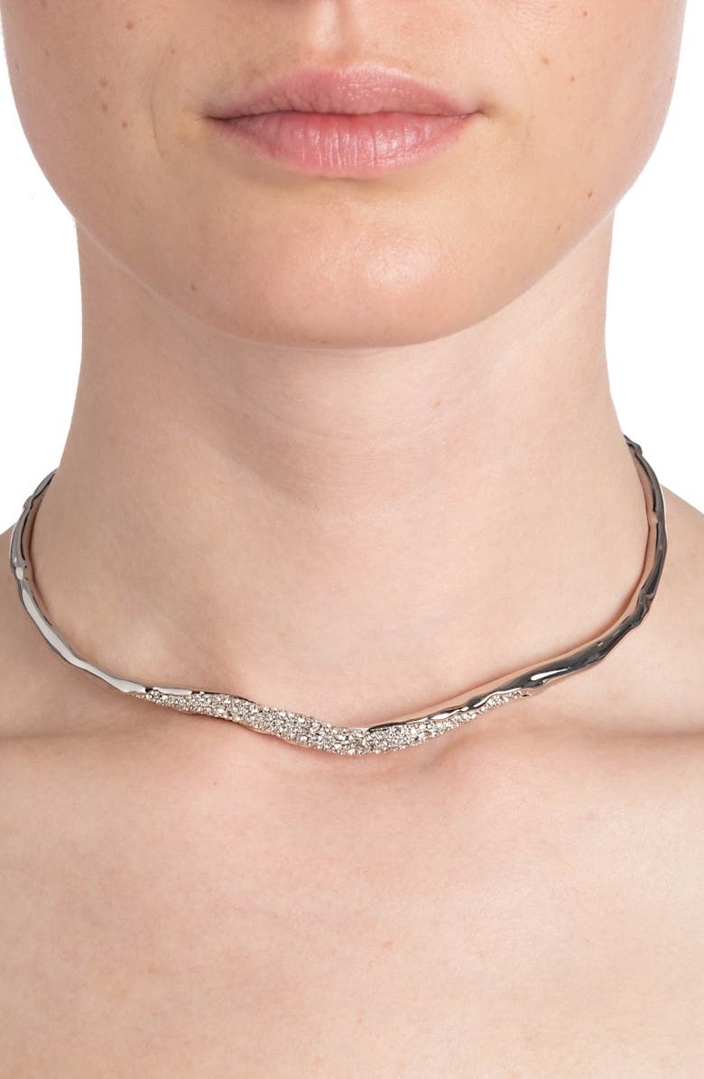 Alexis Bittar Solanales Skinny Crystal Pavé Collar Necklace, Alternate, color, Crystals