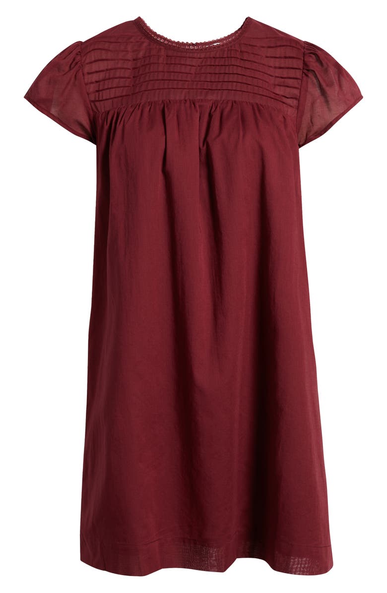 Charles Henry Pintuck Cotton Minidress, Alternate, color, Burgundy