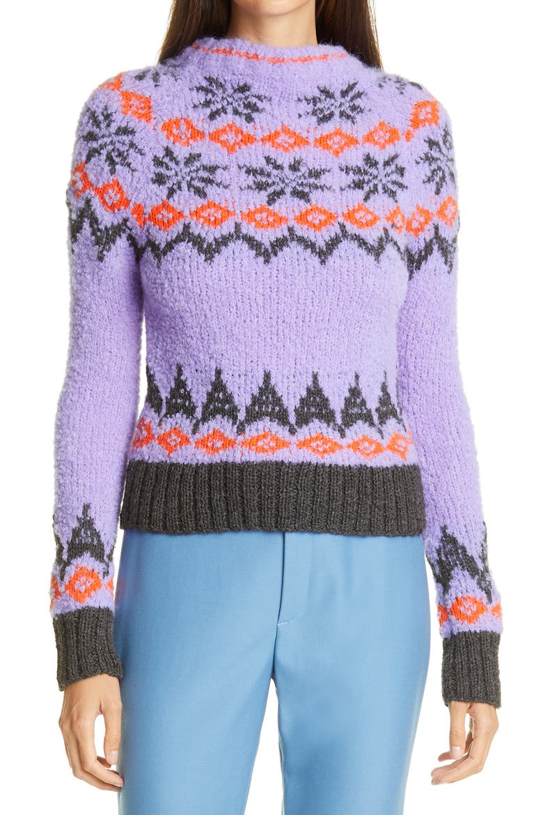 Hand Knit Lopi Alpaca Blend Sweater, Main, color, VIOLET