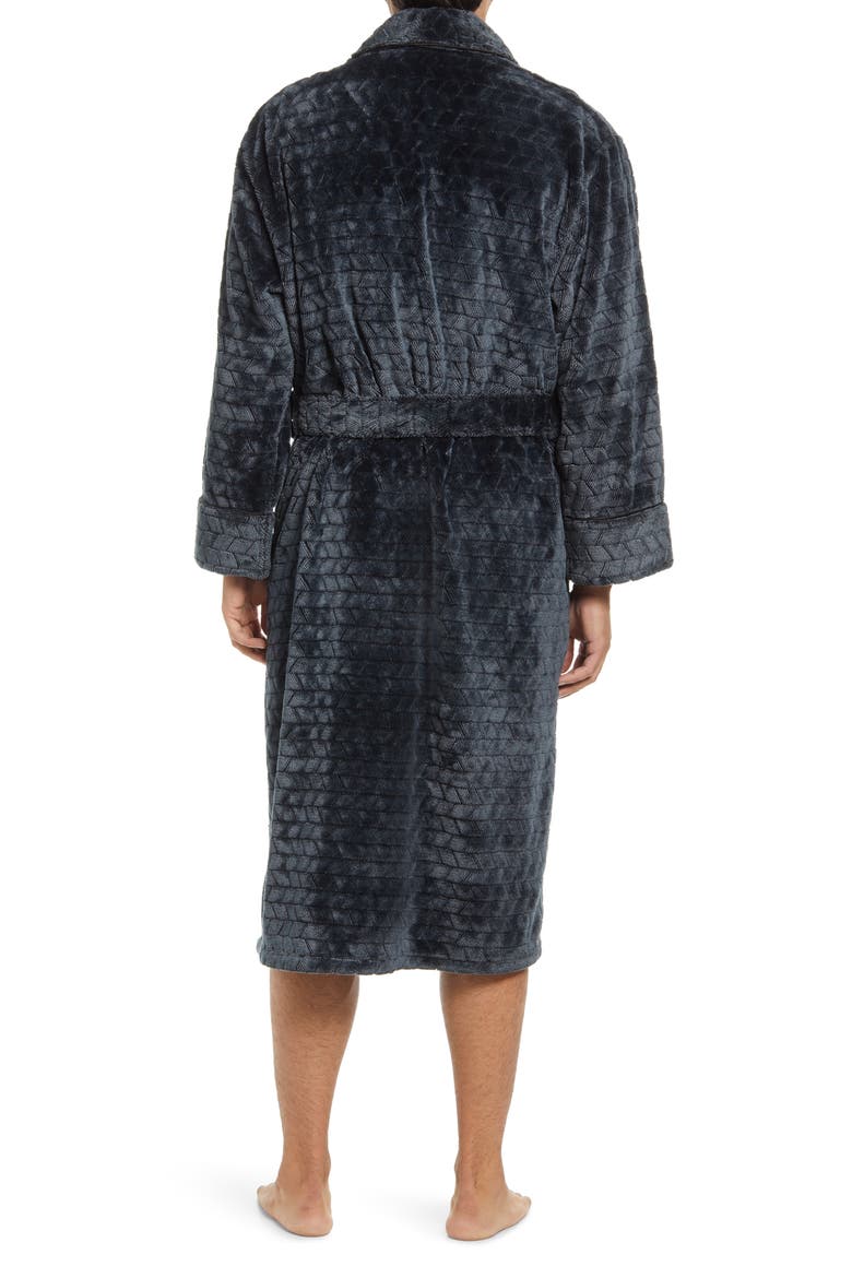 Jacquard Plush Robe, Alternate, color, CHARCOAL
