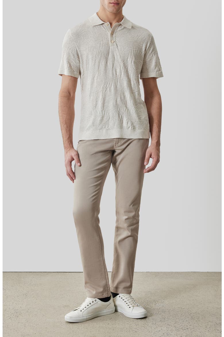 Jorik Leaf Jacquard Polo Sweater, Alternate, color, MOONSTONE