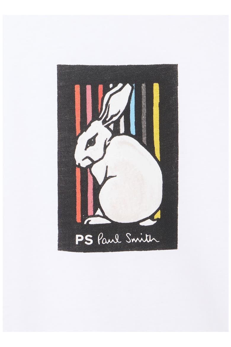 Regular Fit Rabbit Organic Cotton Graphic T-Shirt, Alternate, color, WHITE