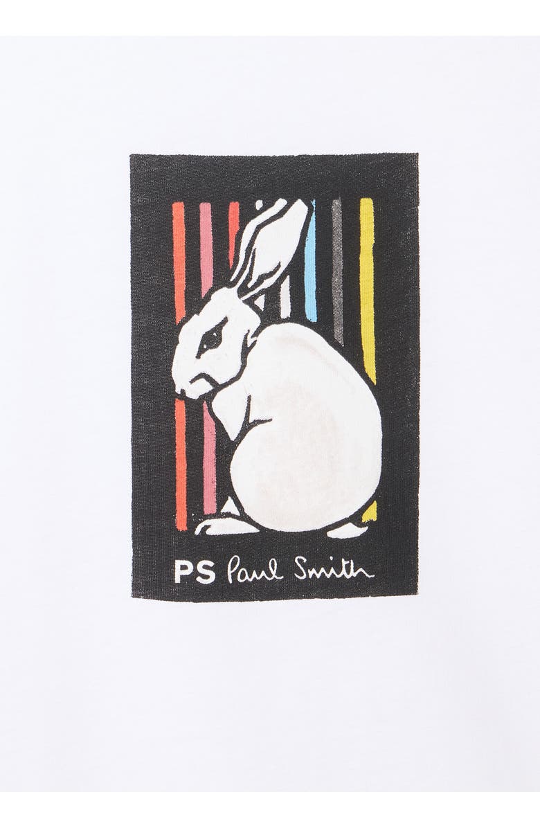 PS Paul Smith Regular Fit Rabbit Organic Cotton Graphic T-Shirt, Alternate, color, White