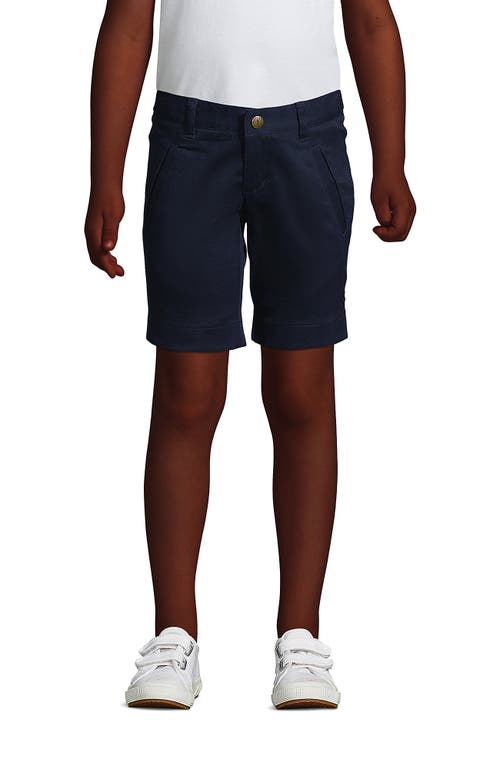 Lands' End School Uniform Girls Stretch Chino Bermuda Shorts In Classic Navy