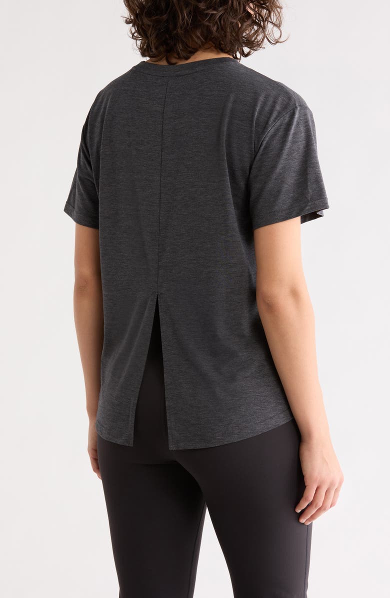 Z by Zella Inspired Knit Activewear T-Shirt, Alternate, color, Black