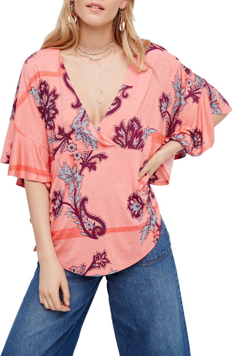 Free People Mauie Wowie Palm Print Top, Main, color, 
