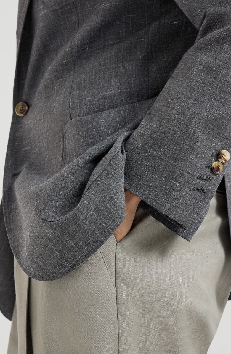 Brunello Cucinelli Deconstructed blazer, Alternate, color, Dark Grey