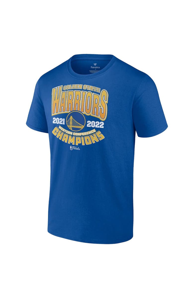 FANATICS Men's Fanatics Branded Royal Golden State Warriors 2022 Western Conference Champions Trap T-Shirt, Alternate, color, 