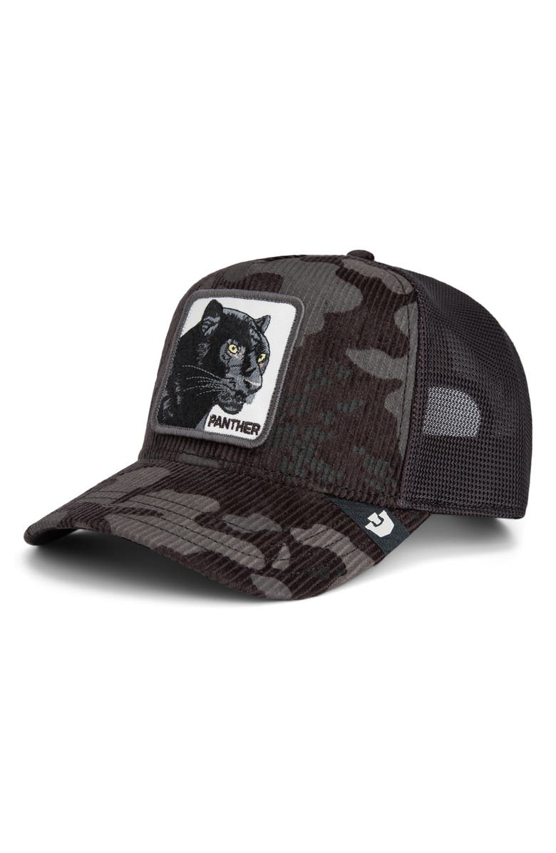 Goorin Bros. The Panther Camo Trucker Hat, Main, color, Cola