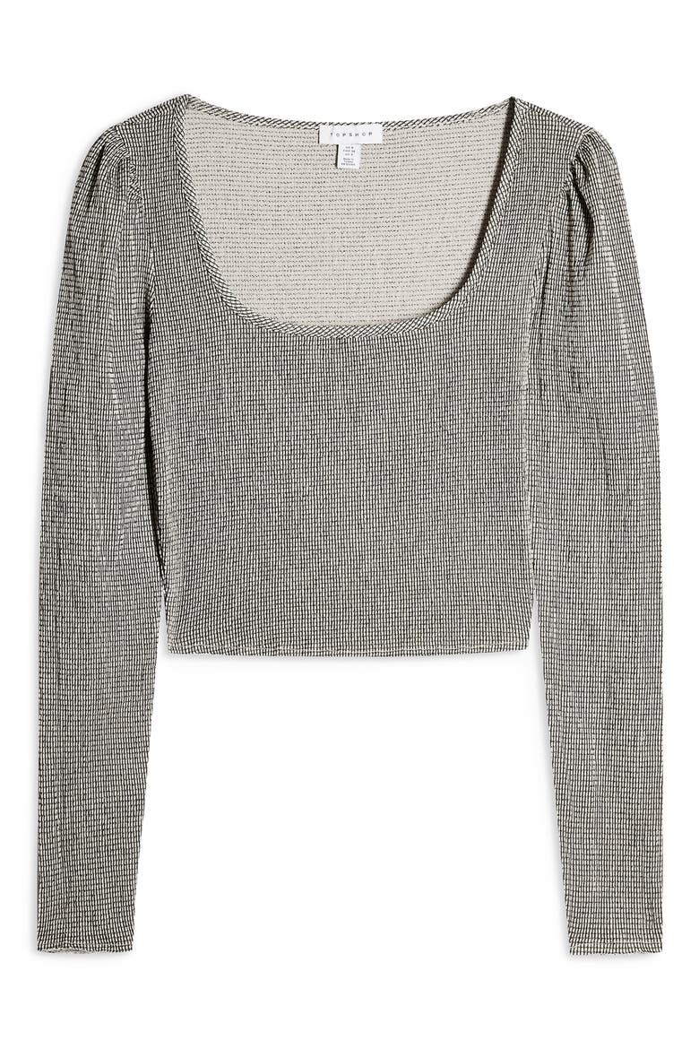 Square Neck Crop Top, Alternate, color, GREY
