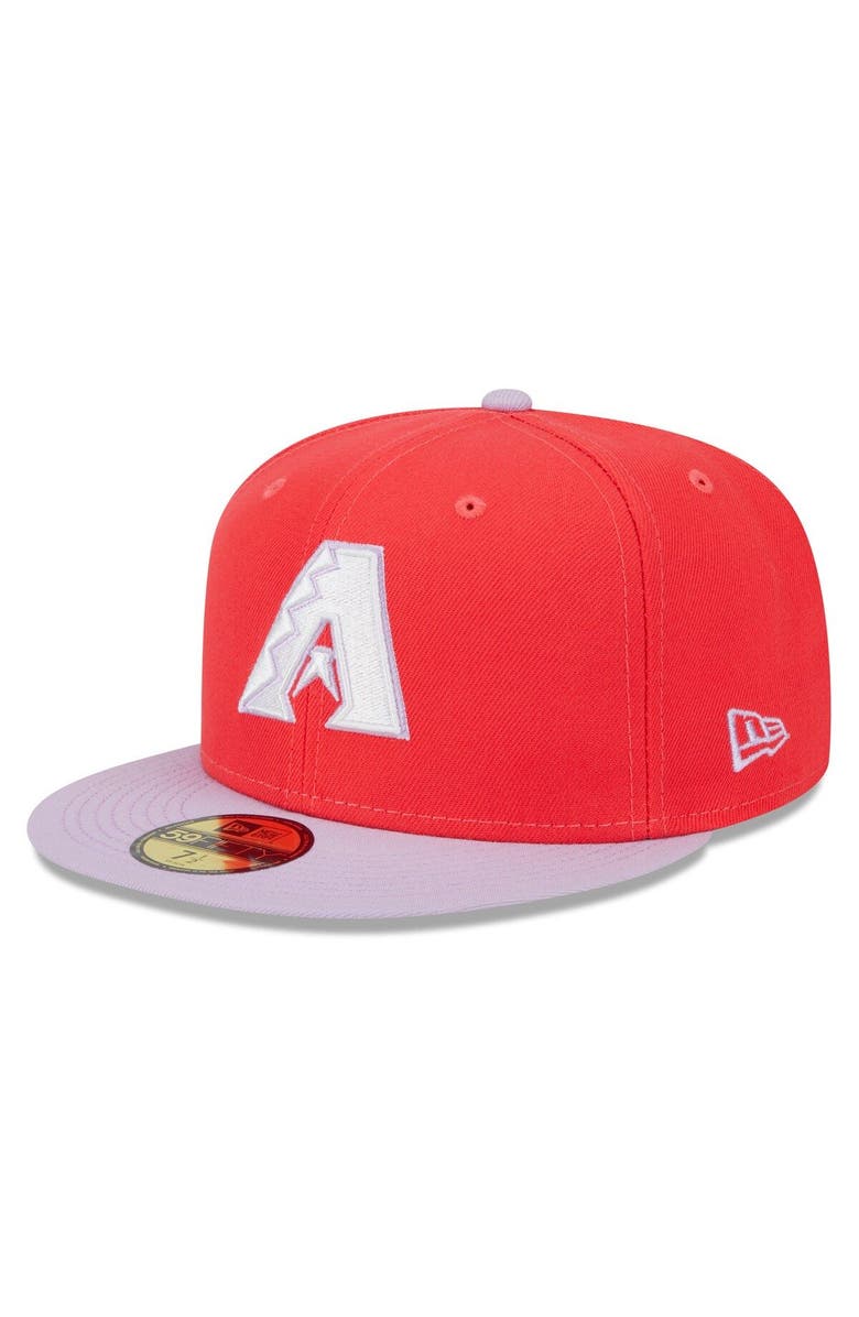 New Era Men's New Era Red/Lavender Arizona Diamondbacks Spring Color Two-Tone 59FIFTY Fitted Hat, Main, color,
