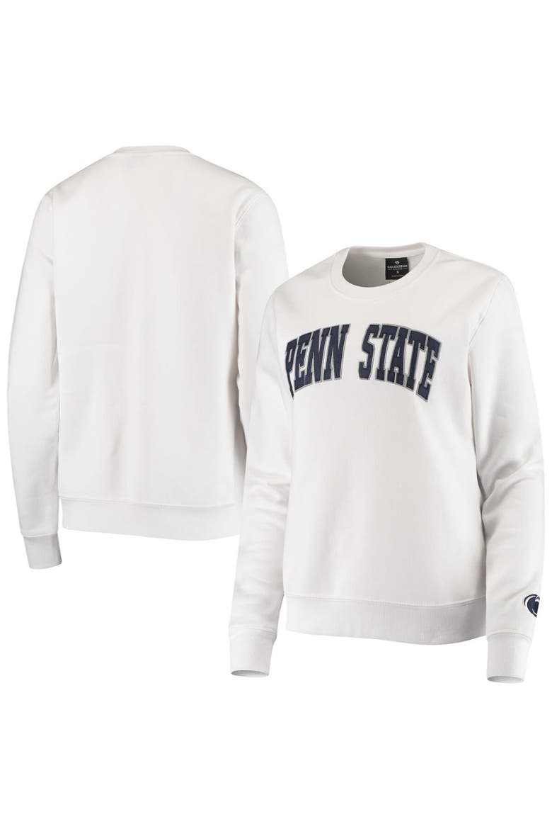 Women's Colosseum White Penn State Nittany Lions Campanile Pullover Sweatshirt, Main, color, White