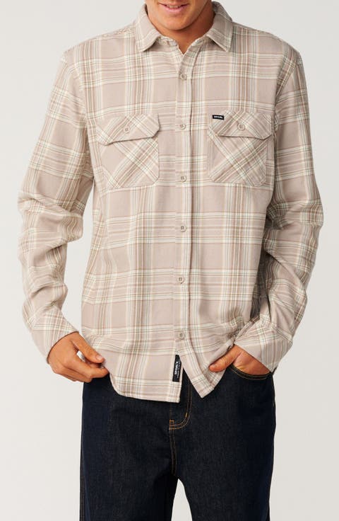 Griffin Plaid Cotton Flannel Button-Up Shirt