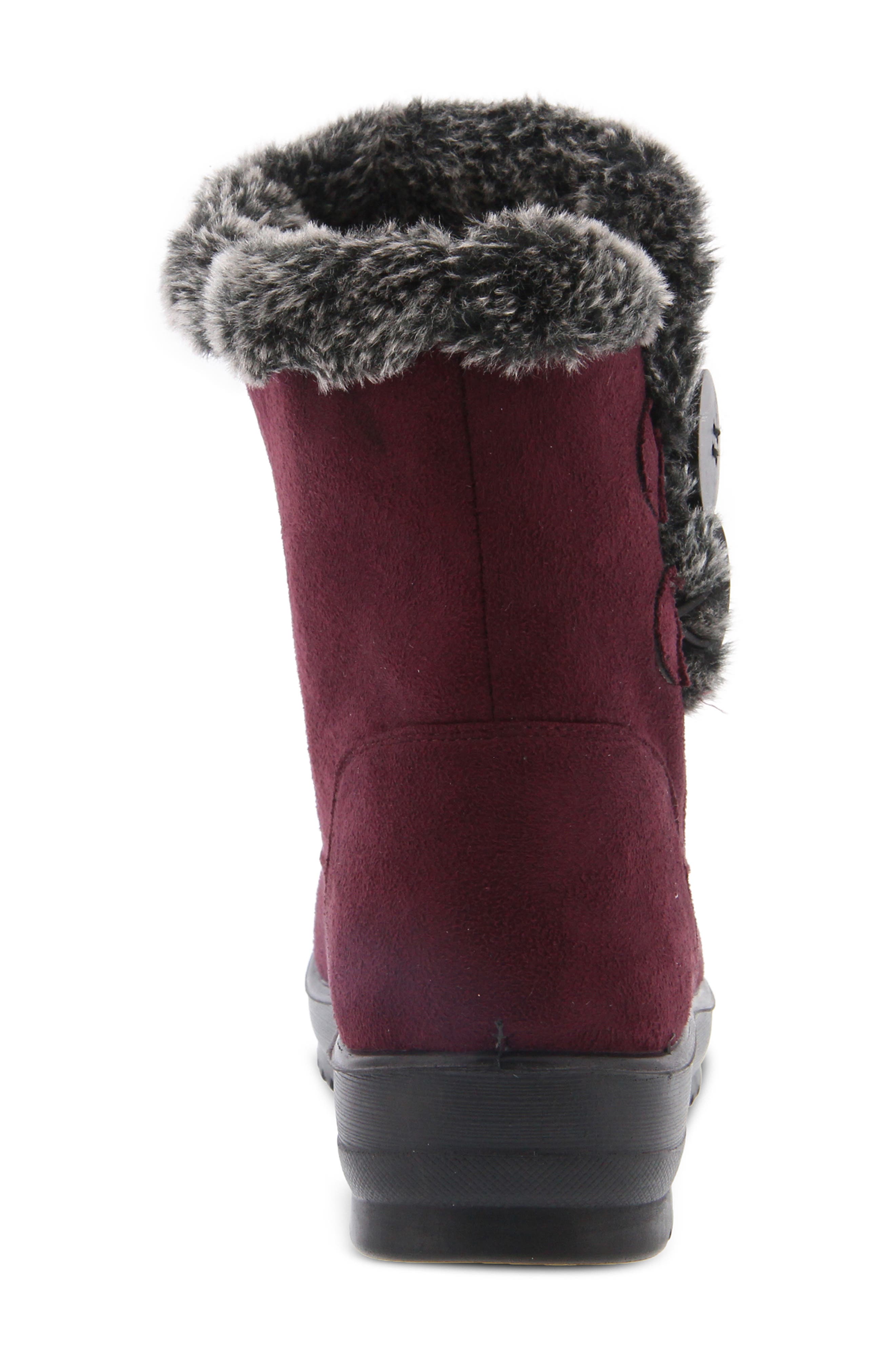 Istra Waterproof Winter Boot, Alternate, color, BURGUNDY FAUX FUR