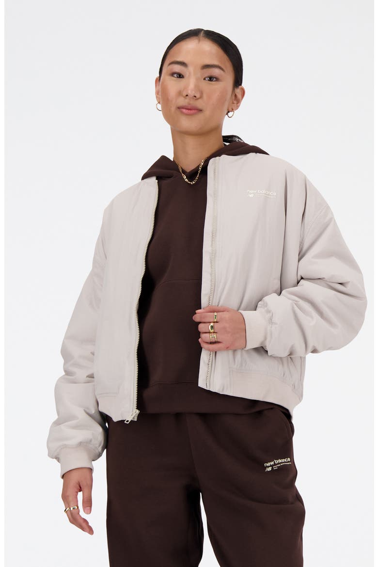 Linear Heritage Woven Bomber Jacket, Alternate, color, GREY
