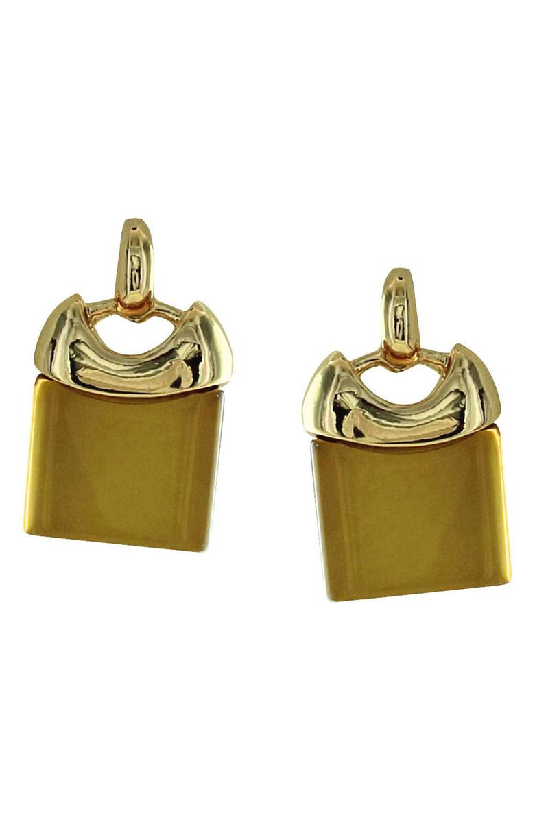 OLIVIA WELLES Purse Drop Earrings, Main, color, Gold / Brown